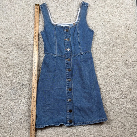 Urban Outfitters Womens Denim Button Front Mini Dress Medium Wash Blue Size 0 - Picture 2 of 6